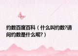 约数百度百科（什么叫约数?请问约数是什么呢?）