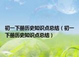 初一下册历史知识点总结（初一下册历史知识点总结）