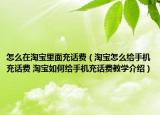 怎么在淘宝里面充话费（淘宝怎么给手机充话费 淘宝如何给手机充话费教学介绍）
