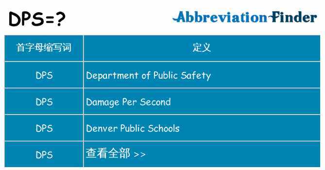dps 代表什么