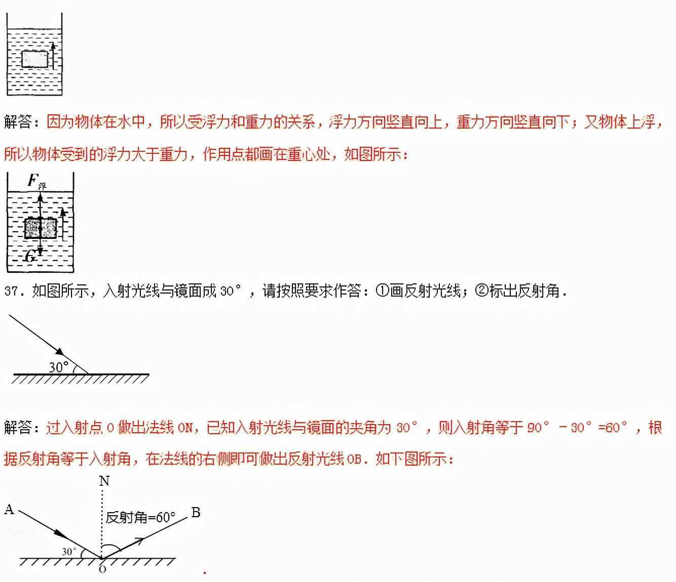 初中物理作图题训练题