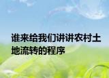 谁来给我们讲讲农村土地流转的程序