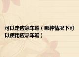可以走应急车道（哪种情况下可以使用应急车道）