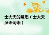 士大夫的意思（士大夫 汉语词语）