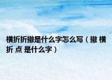 横折折撇是什么字怎么写（撇 横折 点 是什么字）
