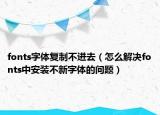 fonts字体复制不进去（怎么解决fonts中安装不新字体的问题）