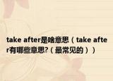 take after是啥意思（take after有哪些意思?（最常见的））