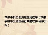 苹果手机怎么清理应用程序（苹果手机怎么清理运行中的软件 程序介绍）
