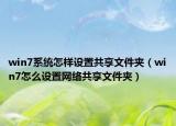 win7系统怎样设置共享文件夹（win7怎么设置网络共享文件夹）