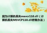 因为计算机丢失msvcr110.dll（计算机丢失MSVCP110.dll修复办法）