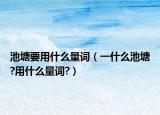 池塘要用什么量词（一什么池塘?用什么量词?）