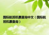国际航班机票查询中文（国际航班机票查询）