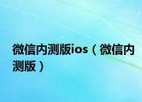 微信内测版ios（微信内测版）