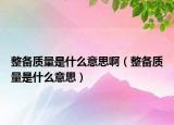 整备质量是什么意思啊（整备质量是什么意思）