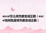 excel怎么将负数变成正数（excel如何批量将负数变成正数）