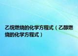 乙烷燃烧的化学方程式（乙醇燃烧的化学方程式）