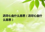 沥尽心血什么意思（沥尽心血什么意思）