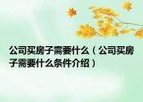 公司买房子需要什么（公司买房子需要什么条件介绍）