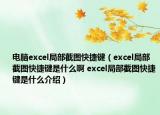 电脑excel局部截图快捷键（excel局部截图快捷键是什么啊 excel局部截图快捷键是什么介绍）