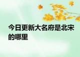 今日更新大名府是北宋的哪里