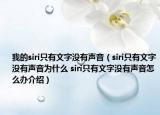 我的siri只有文字没有声音（siri只有文字没有声音为什么 siri只有文字没有声音怎么办介绍）