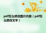 pdf怎么修改图片内容（pdf怎么修改文字）