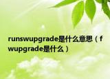 runswupgrade是什么意思（fwupgrade是什么）