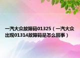 一汽大众故障码01325（一汽大众出现01314故障码是怎么回事）