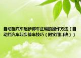 自动挡汽车起步停车正确的操作方法（自动挡汽车起步停车技巧（附实用口诀））