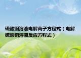 硫酸铜溶液电解离子方程式（电解硫酸铜溶液反应方程式）