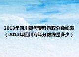 2013年四川高考专科录取分数线表（2013年四川专科分数线是多少）