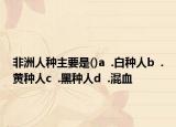 非洲人种主要是()a  .白种人b  .黄种人c  .黑种人d  .混血