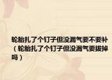 轮胎扎了个钉子但没漏气要不要补（轮胎扎了个钉子但没漏气要拔掉吗）