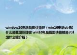 window10电脑截图快捷键（win10电脑ctrl加什么是截图快捷键 win10电脑截图快捷键是ctrl加什么键介绍）