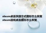 steam桌面快捷方式图标怎么恢复 steam游戏桌面图标怎么恢复