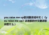 you raise me up歌词翻译成中文（《you raise me up》这首歌的中文翻译歌词是什么）