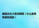 威猛先生大赛求解释（什么意思 有谁知道的）