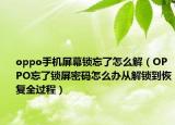 oppo手机屏幕锁忘了怎么解（OPPO忘了锁屏密码怎么办从解锁到恢复全过程）