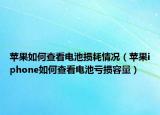 苹果如何查看电池损耗情况（苹果iphone如何查看电池亏损容量）