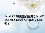 Excel VBA编程实战宝典（Excel2016 VBA超简单入门教程 VBA编程）