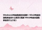 Windows10电脑截屏的快捷键（Win10电脑快捷截屏是按什么键进行截屏 Win10电脑快捷截屏是按什么介绍）