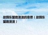 故园东望路漫漫的意思（故园东望路漫漫）