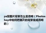 ps里图片背景怎么变透明（Photoshop中如何把图片的背景变成透明的）