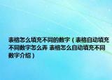 表格怎么填充不同的数字（表格自动填充不同数字怎么弄 表格怎么自动填充不同数字介绍）