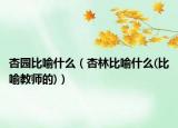 杏园比喻什么（杏林比喻什么(比喻教师的)）