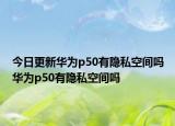 今日更新华为p50有隐私空间吗华为p50有隐私空间吗
