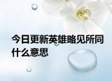 今日更新英雄略见所同什么意思