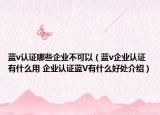 蓝v认证哪些企业不可以（蓝v企业认证有什么用 企业认证蓝V有什么好处介绍）