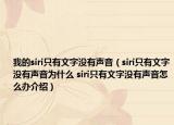 我的siri只有文字没有声音（siri只有文字没有声音为什么 siri只有文字没有声音怎么办介绍）
