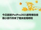 今日更新iPadPro2021都有哪些使用小技巧带来了相关使用教程